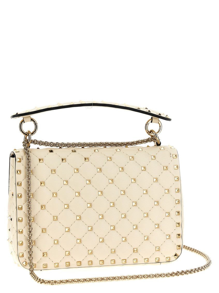White Rockstud Spike Shoulder Bag 2