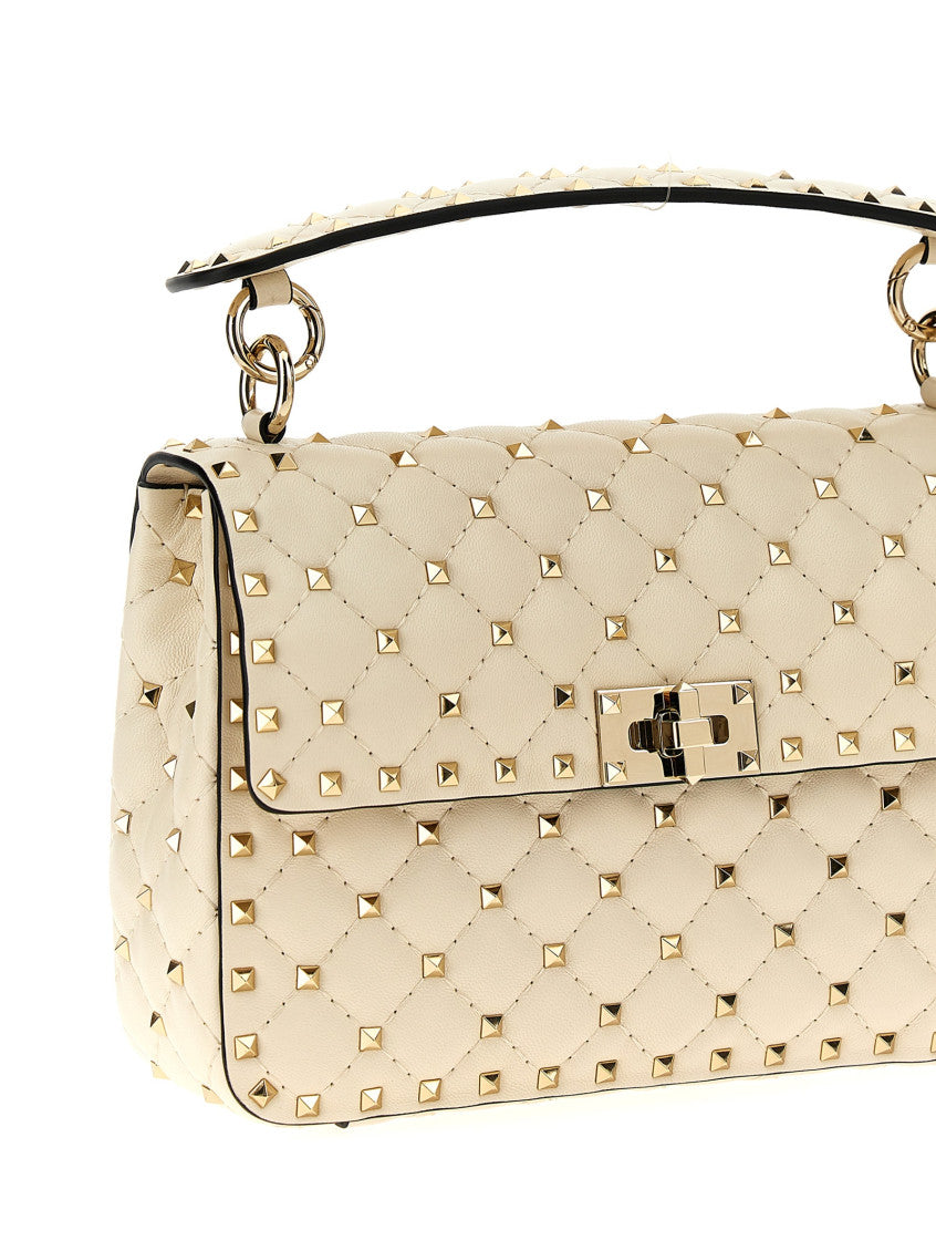 White Rockstud Spike Shoulder Bag 3