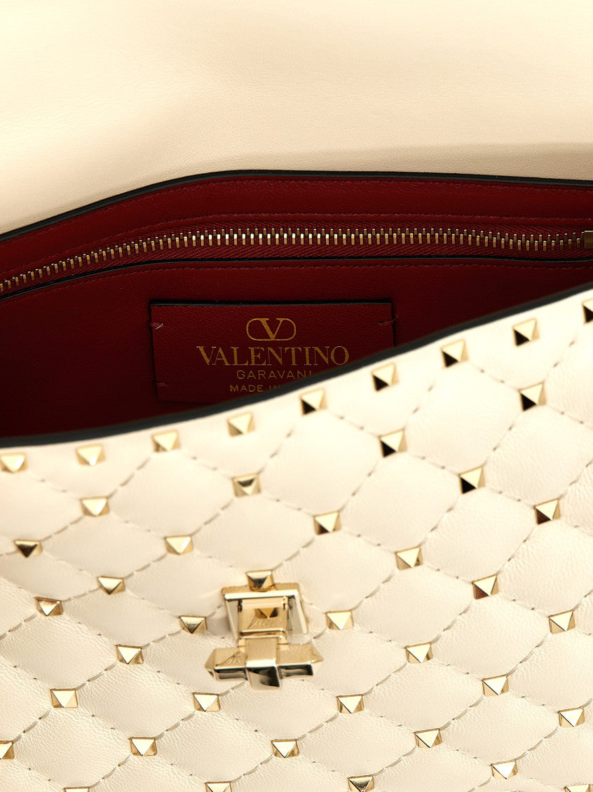 White Rockstud Spike Shoulder Bag 4