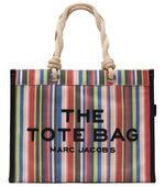 Multi Stripe Mesh Top Zip Large Tote 1
