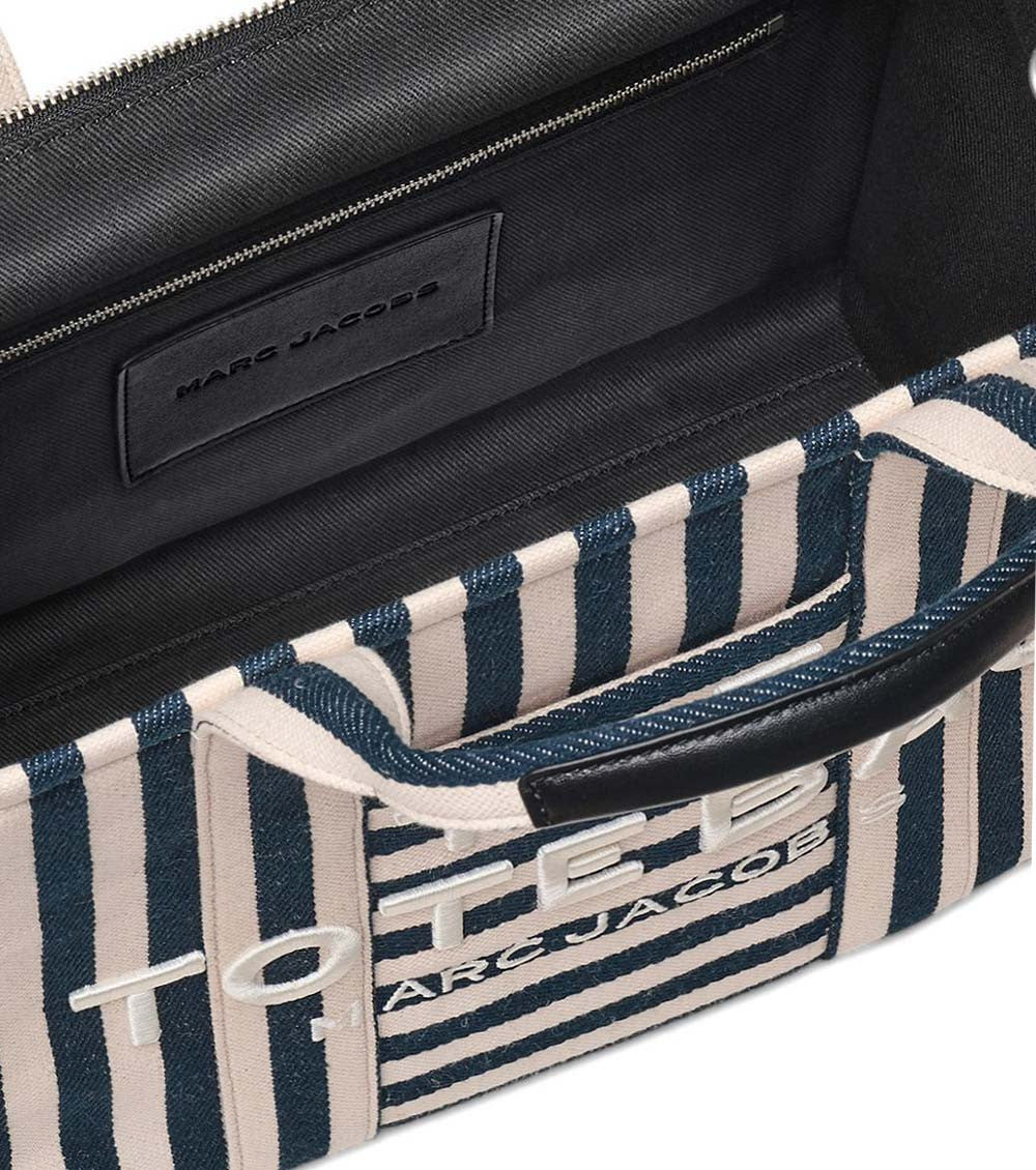 Navy Blue/White The Stripe Medium Tote 3