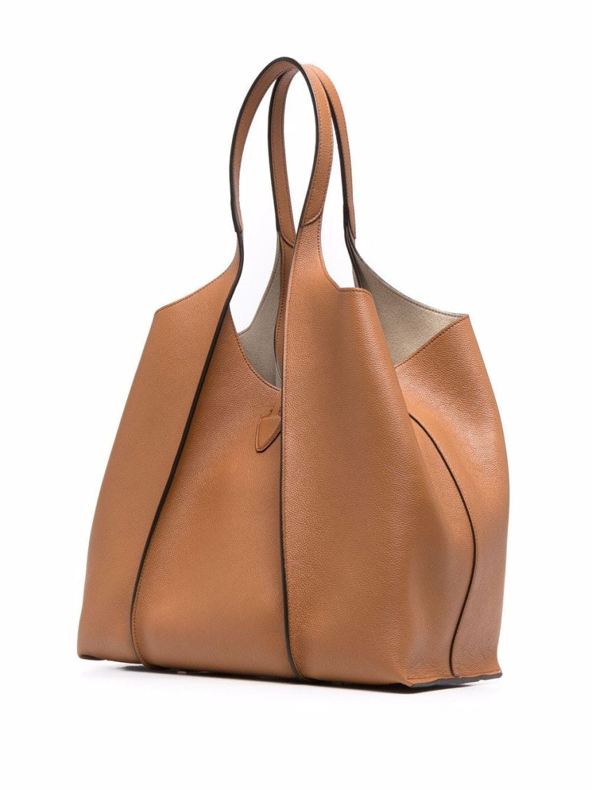 Brown T Timeless Leather Tote Bag 2