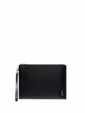 Black Cassandre leather clutch 1