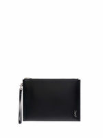 Black Cassandre leather clutch 1