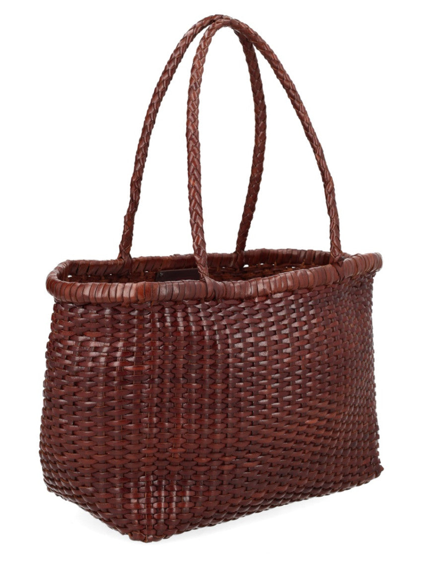 Brown B Weave Small Tote 3