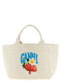 White Strawberry Medium Tote 1