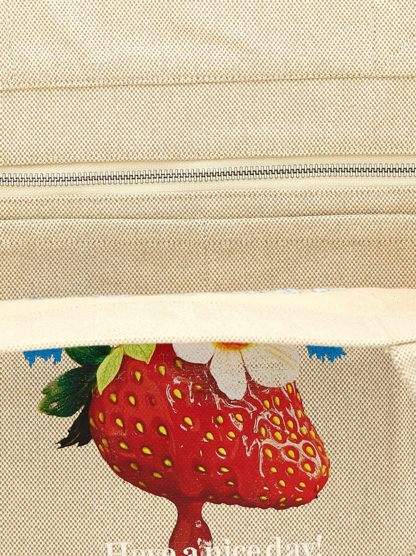 White Strawberry Medium Tote 4