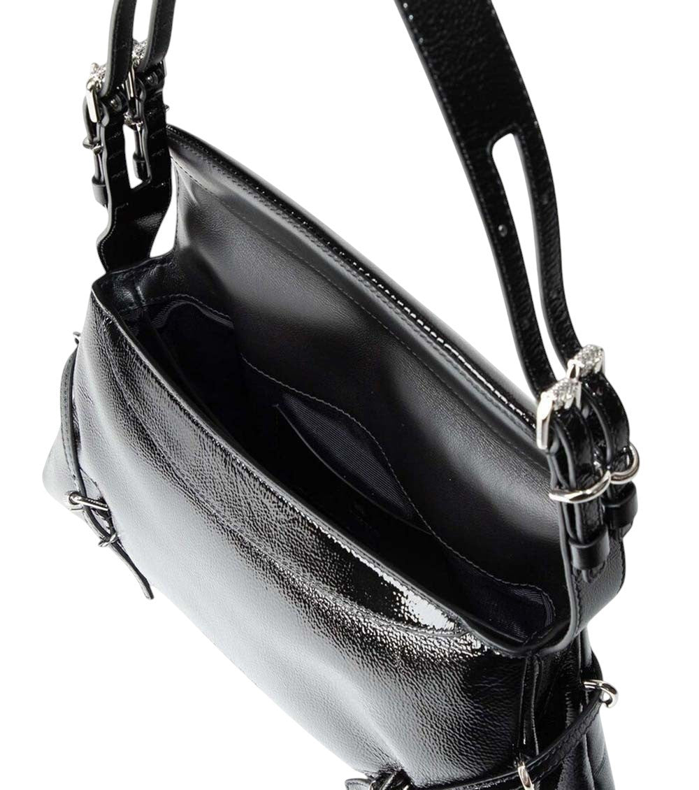 Black Logo Medium Shoulder Bag 4