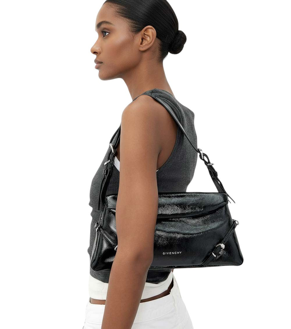 Black Logo Medium Shoulder Bag 5
