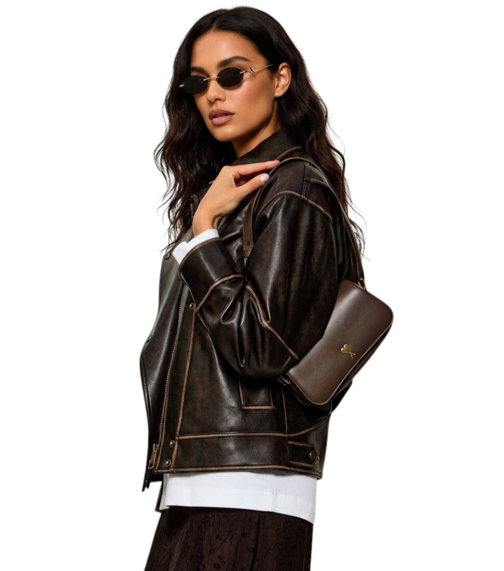 Brown Logo Small Shoulder Bag 5