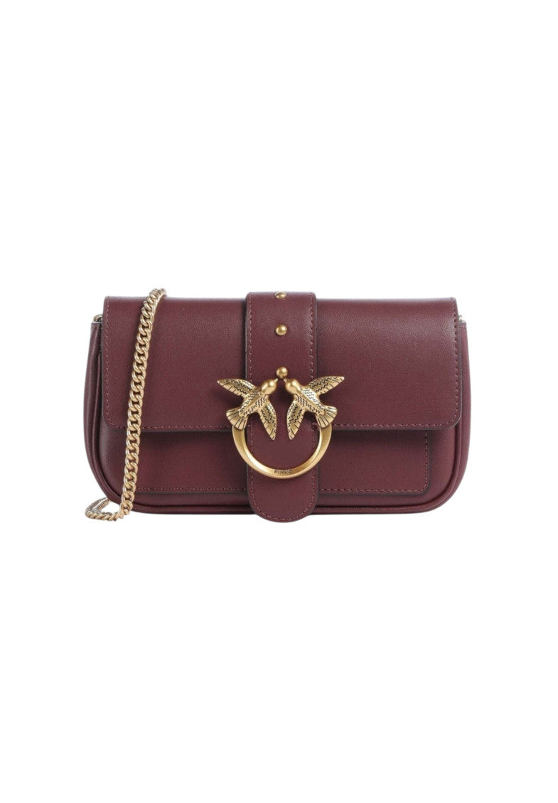 Maroon Love Birds Small Crossbody Bag 1