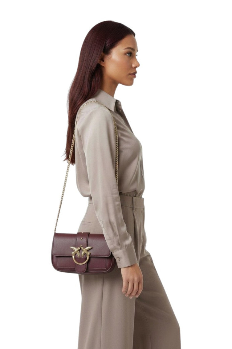 Maroon Love Birds Small Crossbody Bag 4