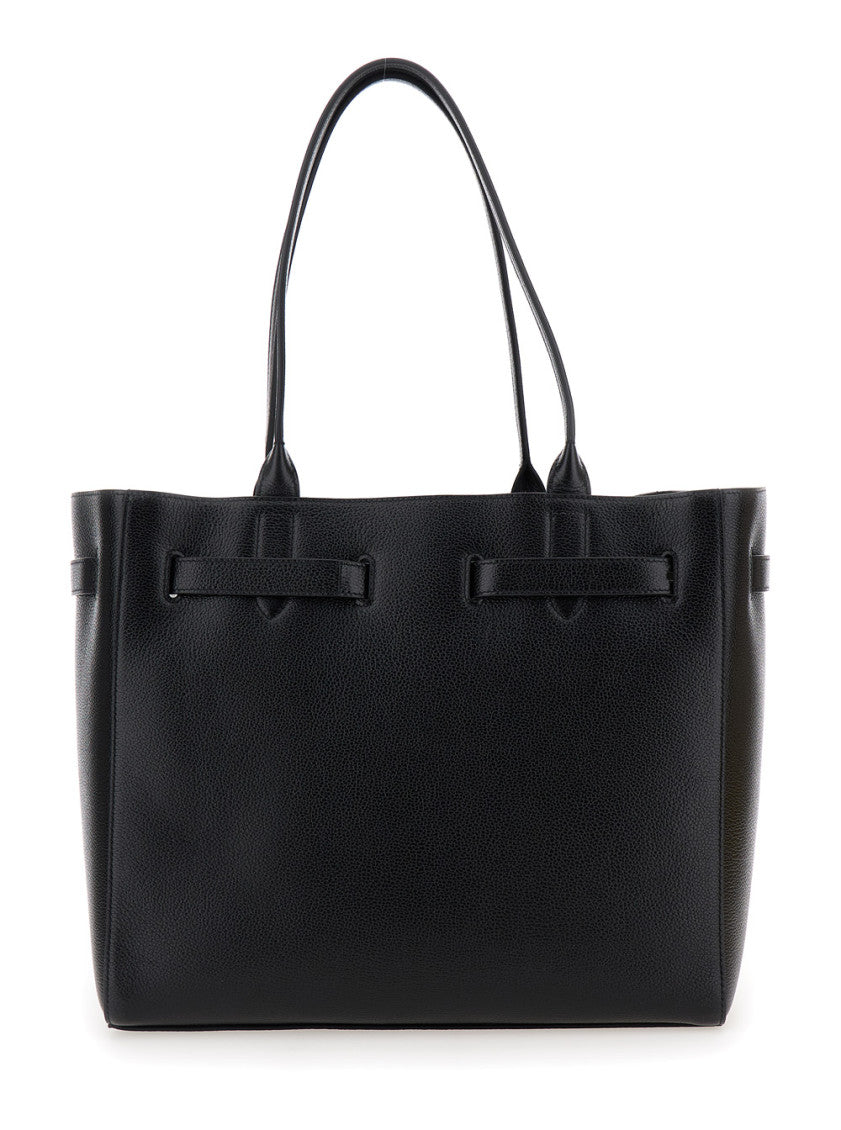 Black Leather Tote Bag 2