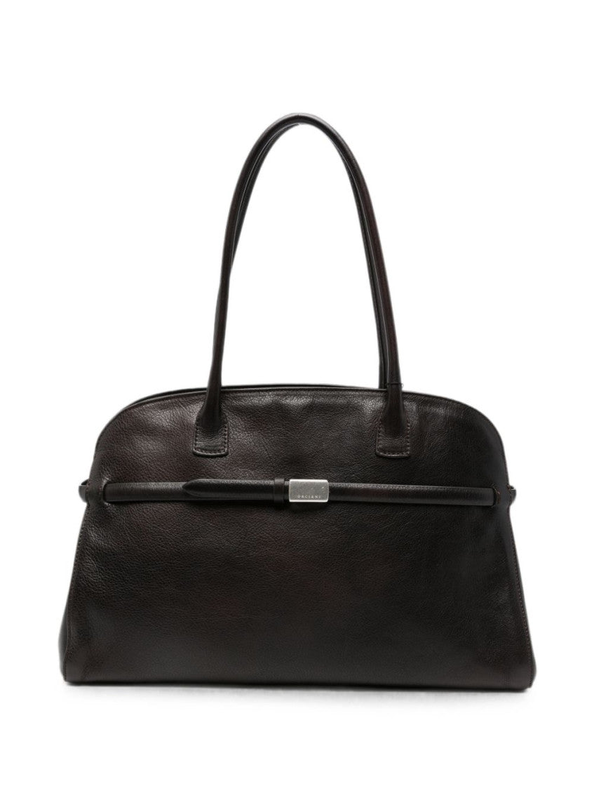 Dark Brown Aura Large Shoulder Bag 1