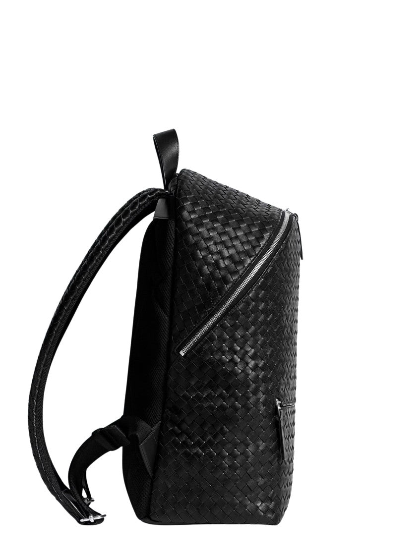Black Intrecciato 1975 Large Backpack 3