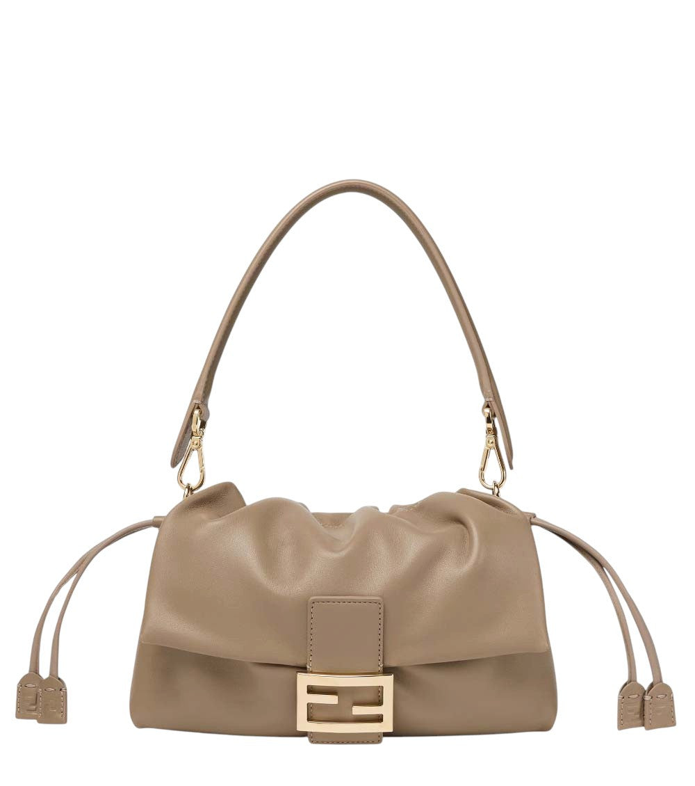 Beige Baguette Soft Medium Shoulder Bag 1
