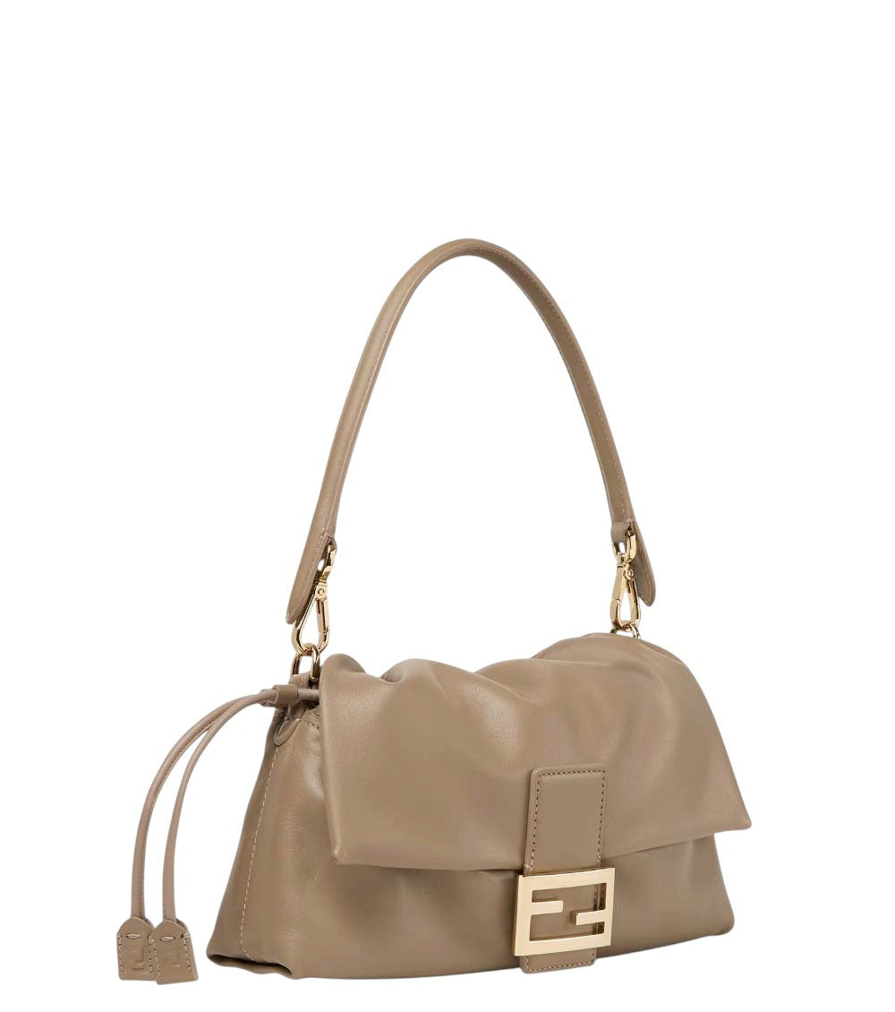 Beige Baguette Soft Medium Shoulder Bag 2