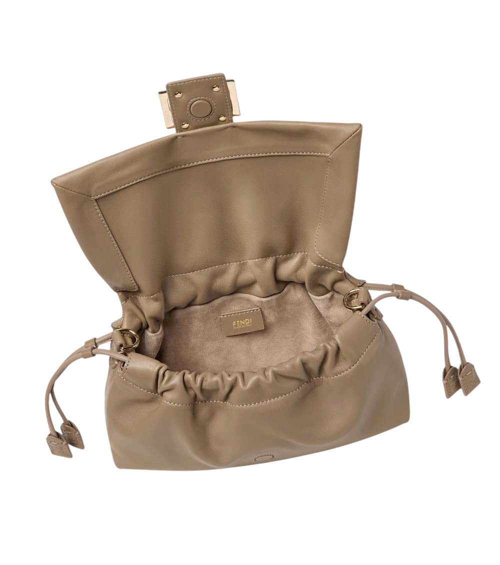 Beige Baguette Soft Medium Shoulder Bag 4
