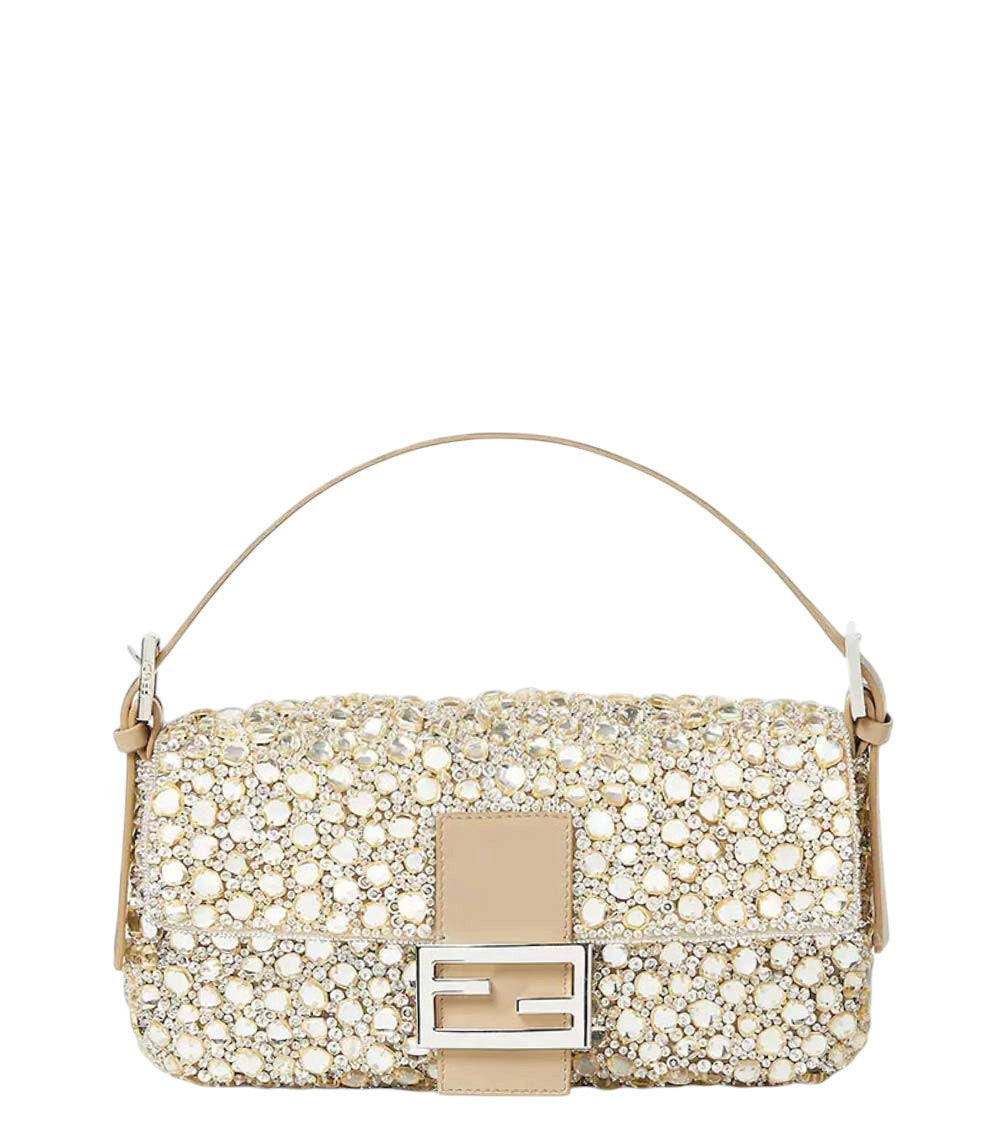 Beige Baguette Medium Shoulder Bag 1