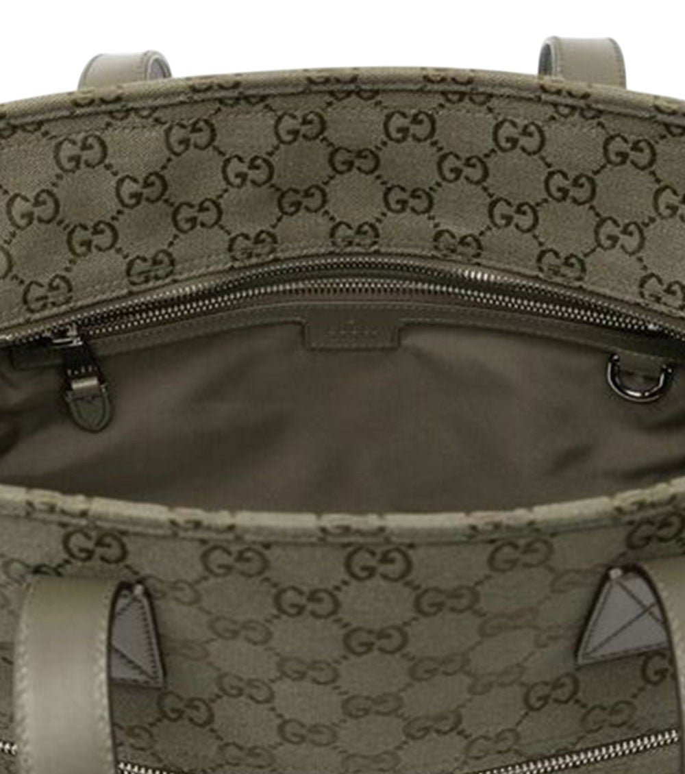 Olive Gg Top Zip Large Tote 3