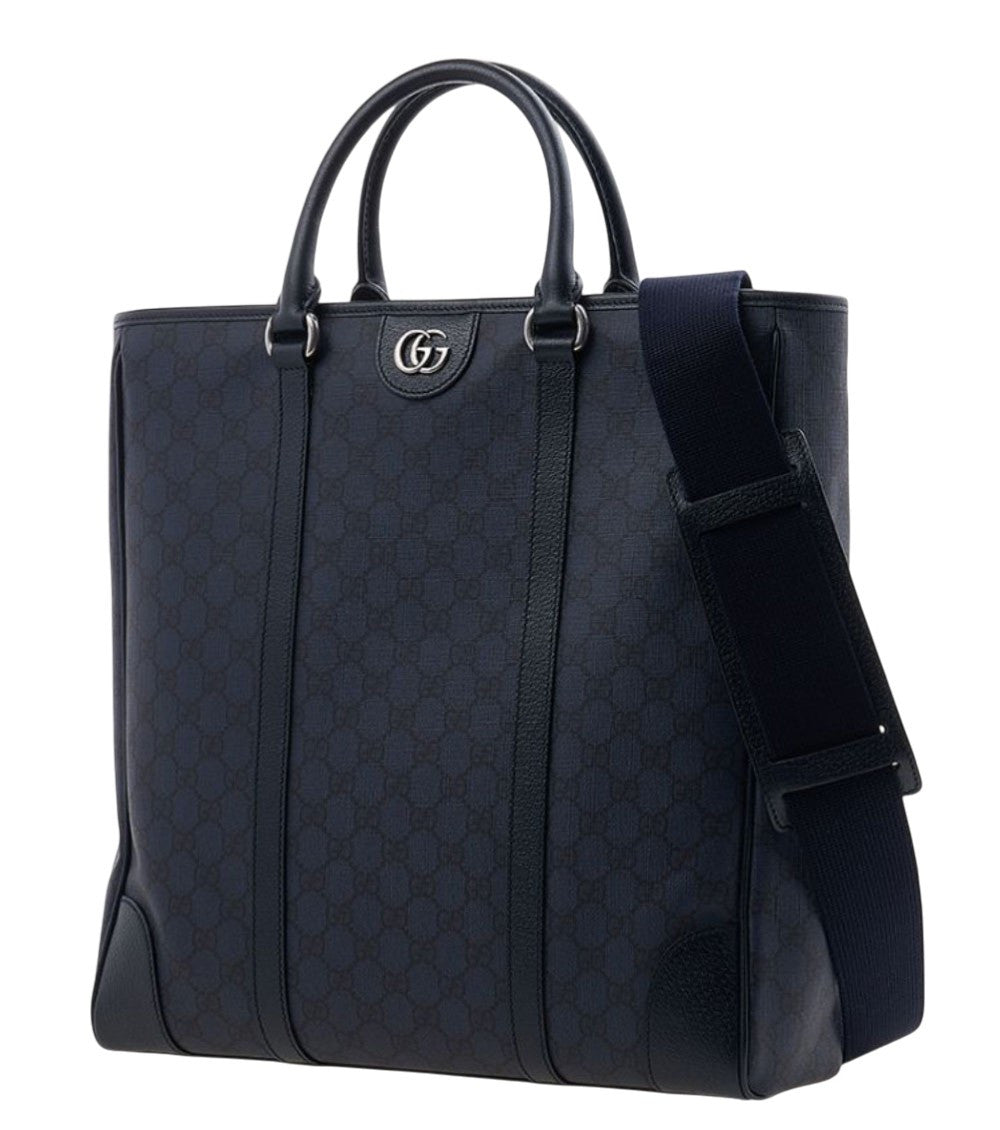 Navy Blue Ophidia Top Zip Large Tote 2
