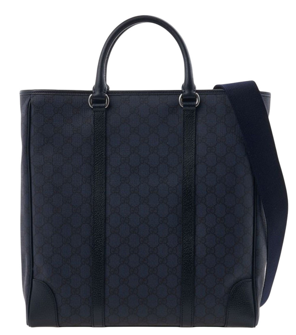 Navy Blue Ophidia Top Zip Large Tote 3