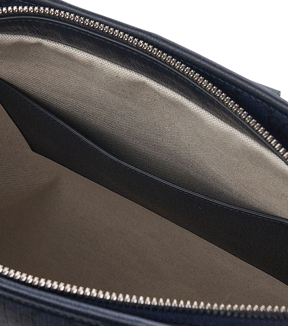 Navy Blue Ophidia Top Zip Large Tote 4
