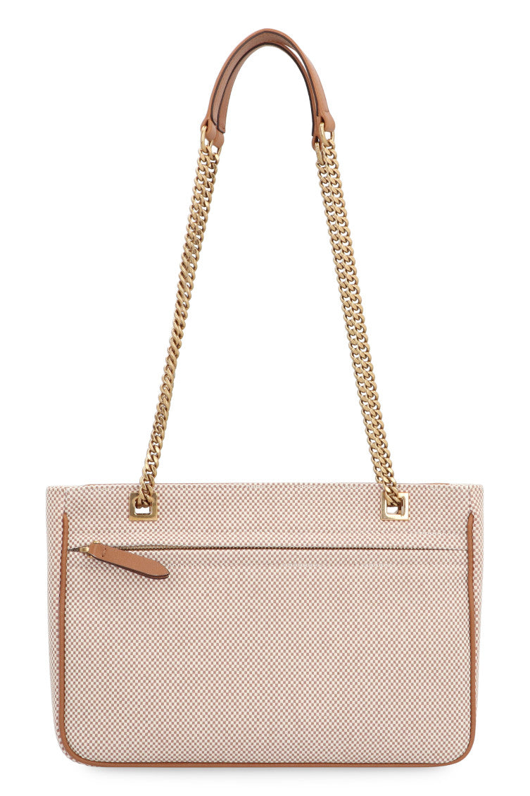Natural/Brown Viva Top Zip Small Tote 3