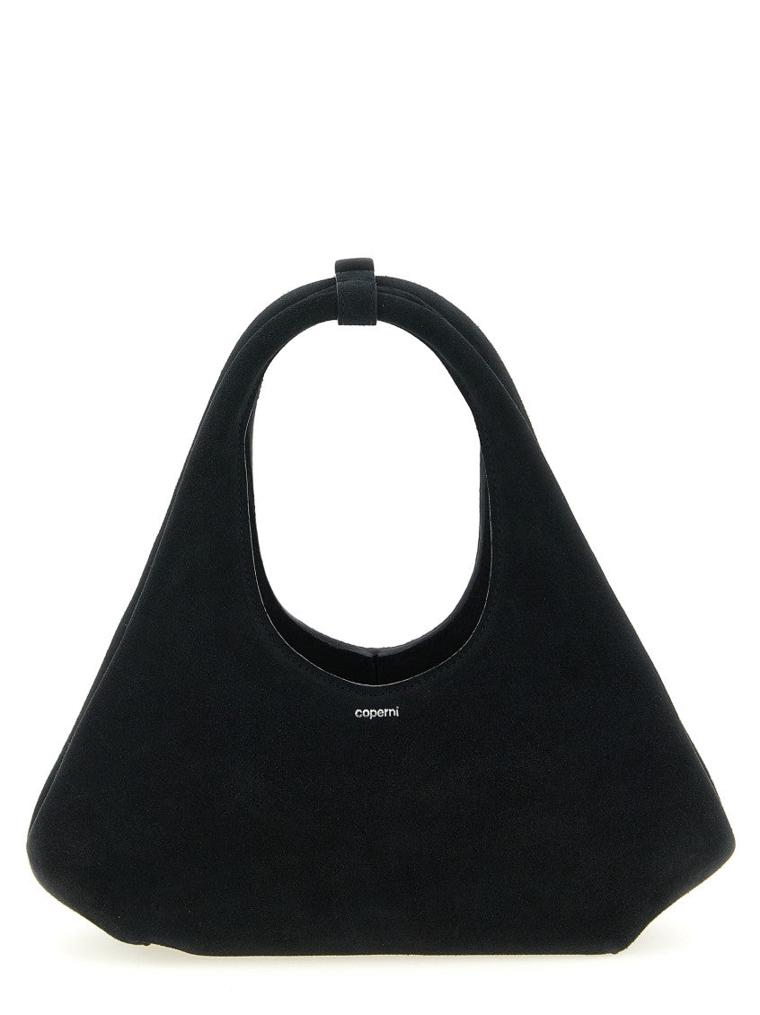 Black Folded Top Zip Mini Tote 1