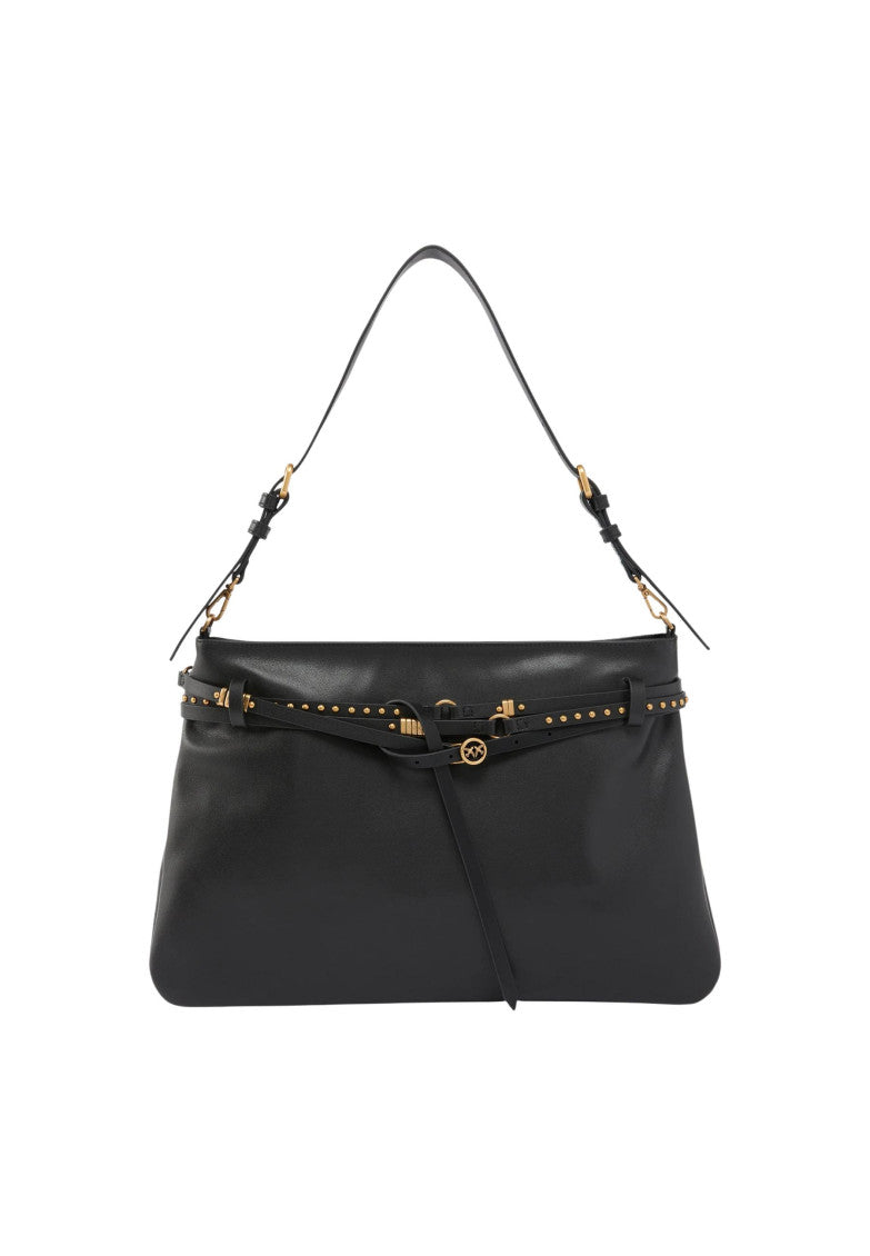 Black Logo Large Shoulder Bag 1