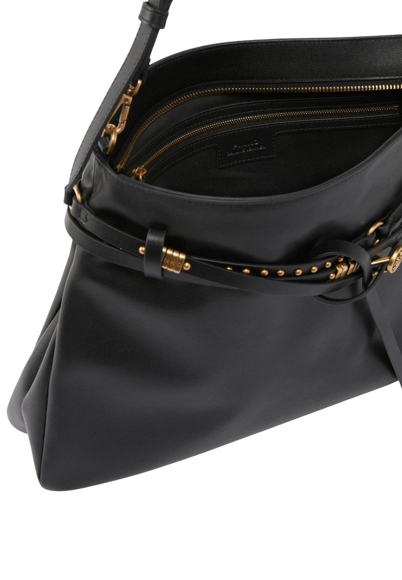 Black Logo Large Shoulder Bag 3
