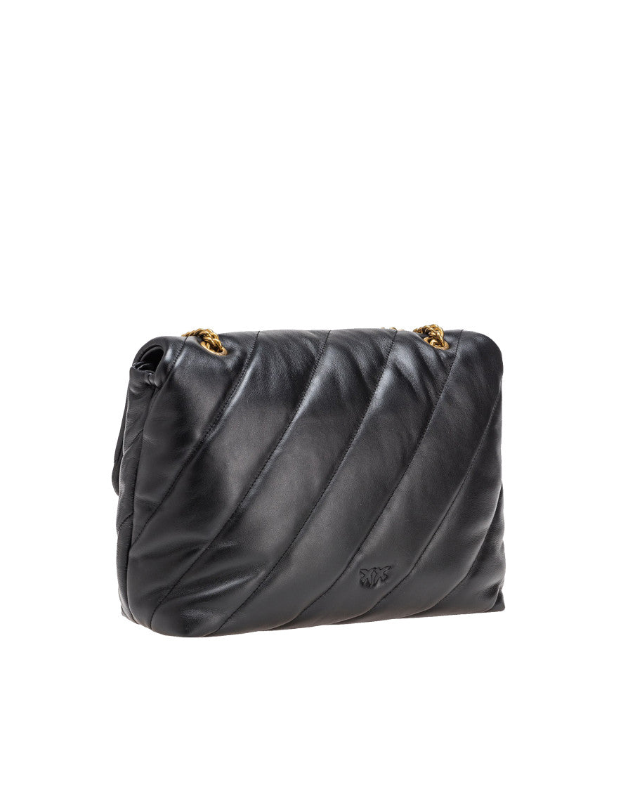 Black Love Puff Medium Shoulder Bag 2