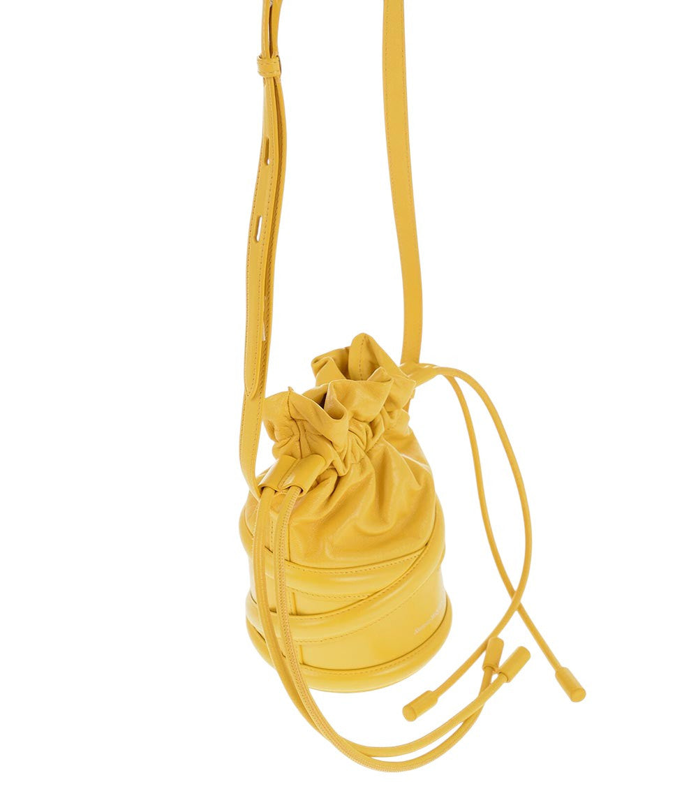 Yellow Curve Mini Bucket Bag 3