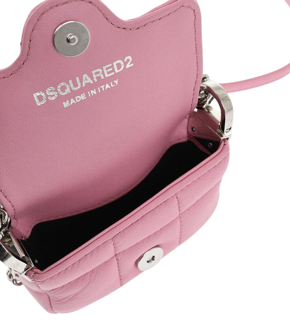 Pink D2 Statement Soft Mini Crossbody Bag 4