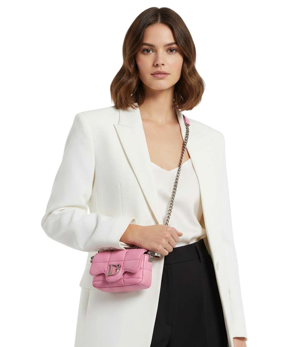 Pink D2 Statement Soft Mini Crossbody Bag 5