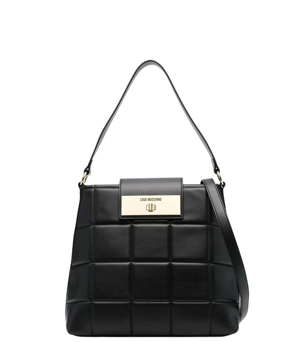 Black Logo Medium Shoulder Bag 1