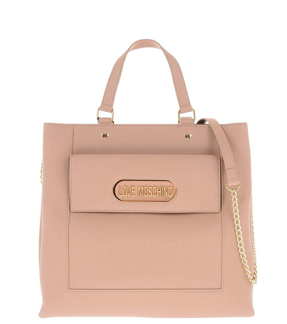 Beige Logo Medium Tote 1
