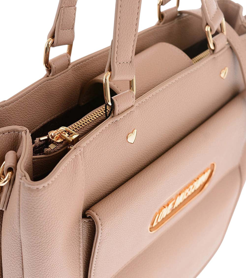 Beige Logo Medium Tote 4