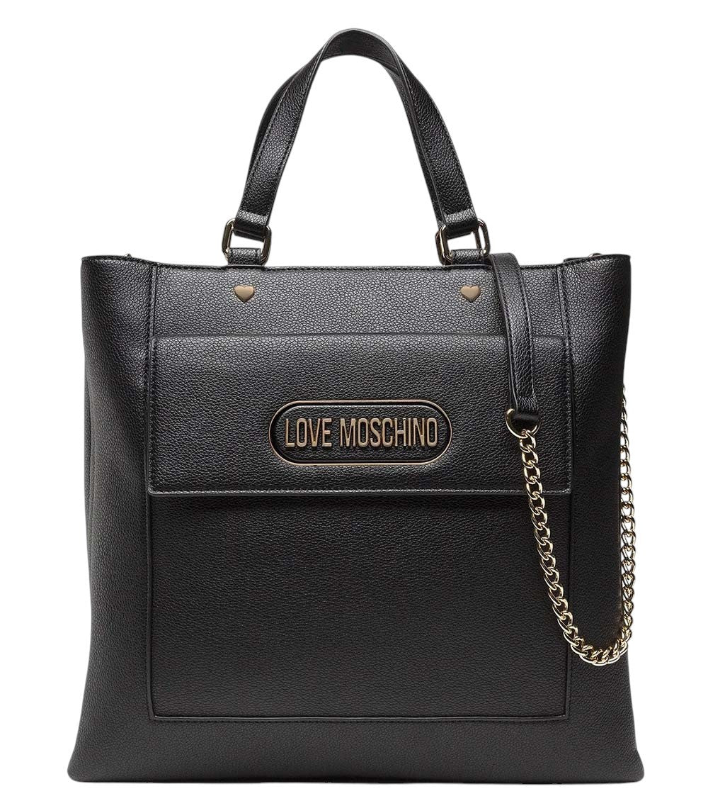 Black Logo Medium Tote 1