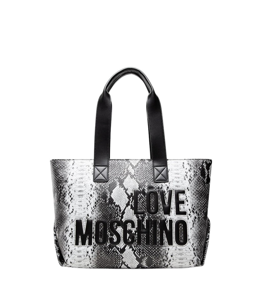BlackWhite Logo Medium Tote 1