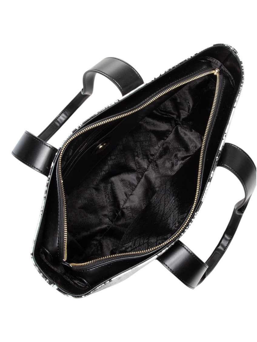 BlackWhite Logo Medium Tote 3