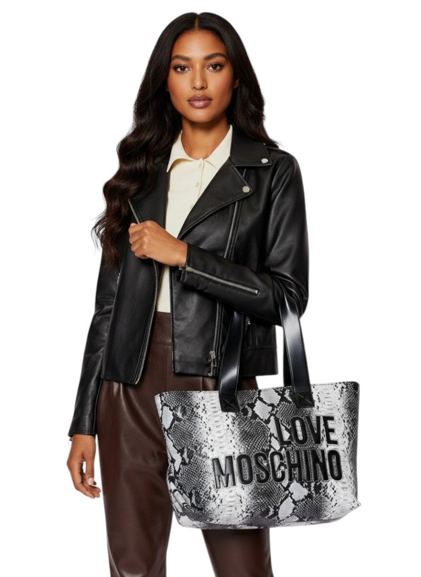 BlackWhite Logo Medium Tote 4