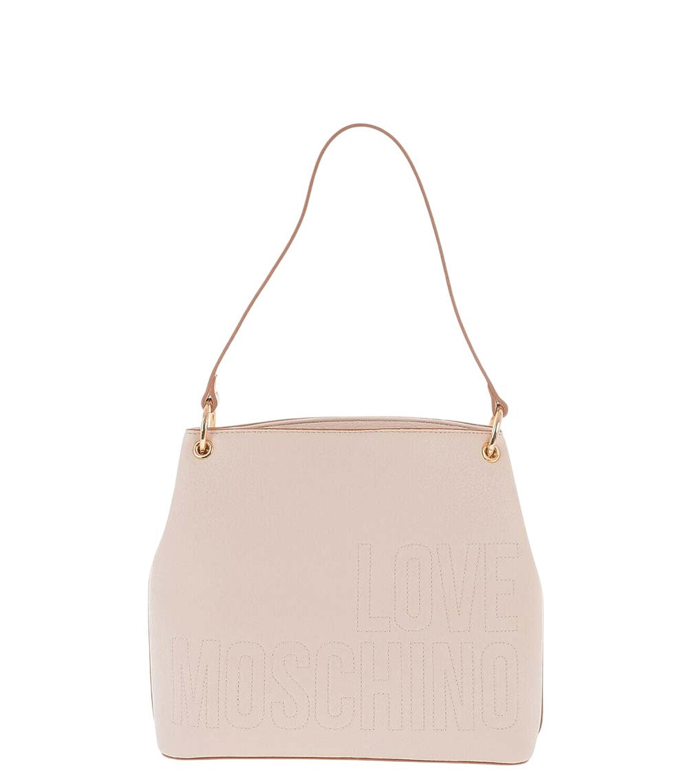 Beige Logo Medium Shoulder Bag 2
