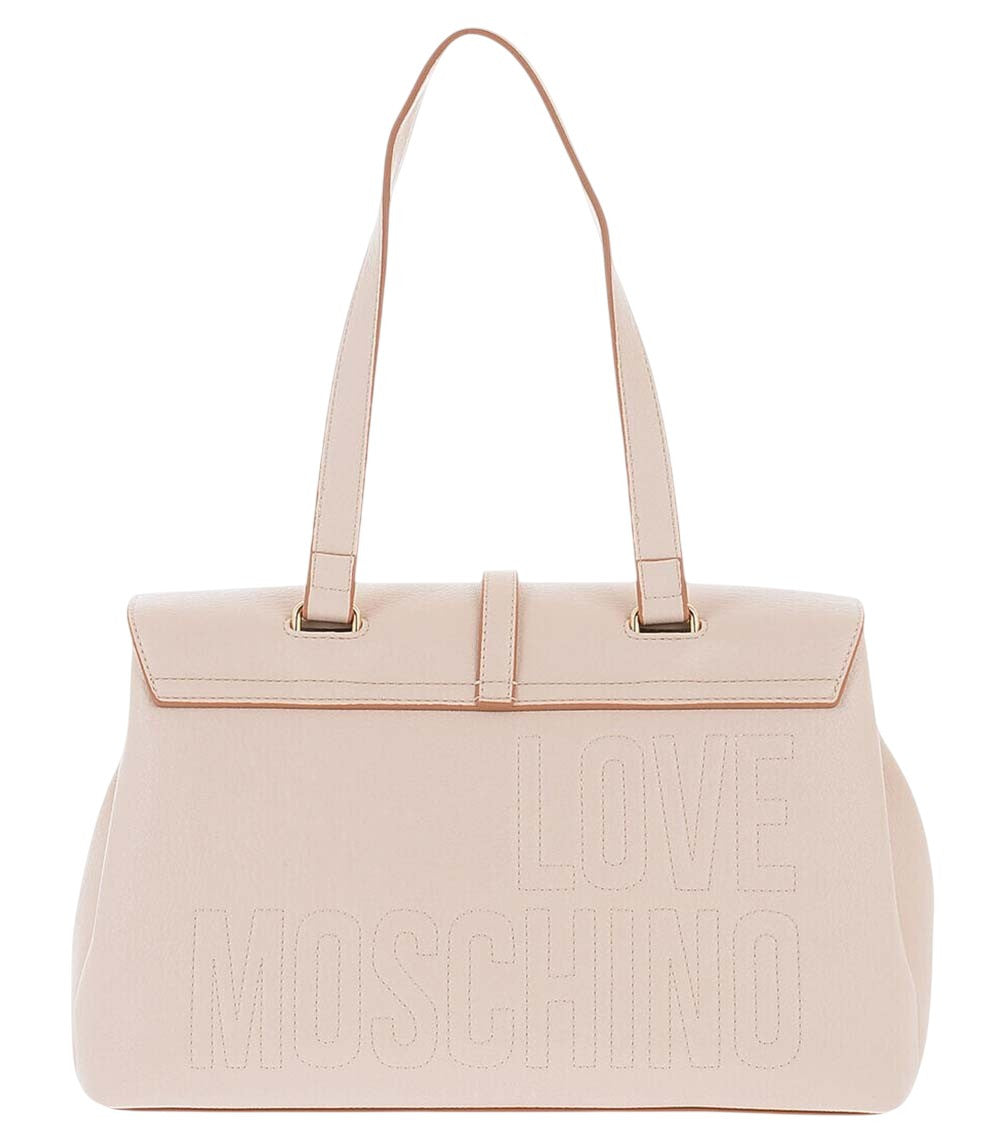 Beige Logo Large Shoulder Bag 2