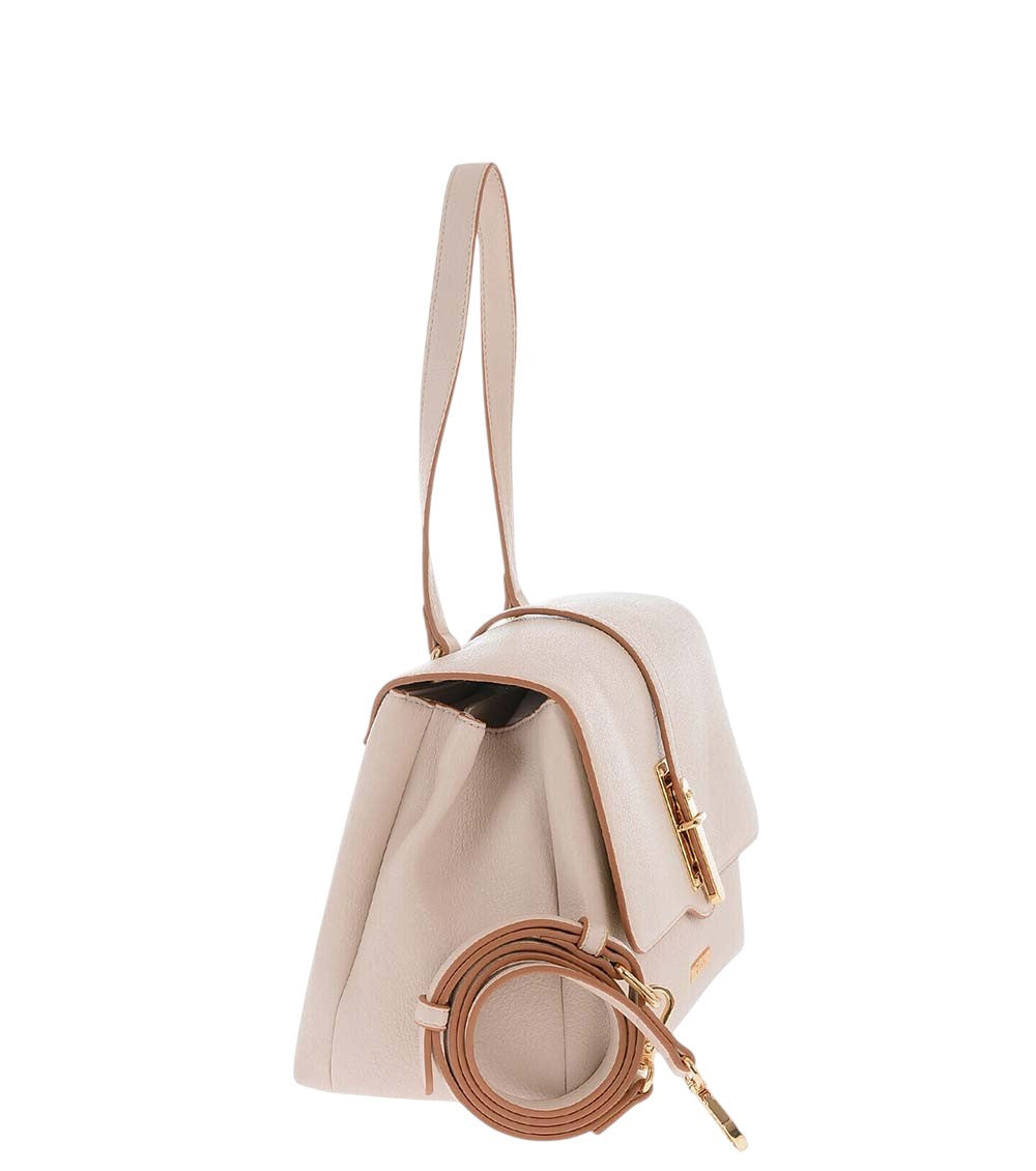 Beige Logo Large Shoulder Bag 4