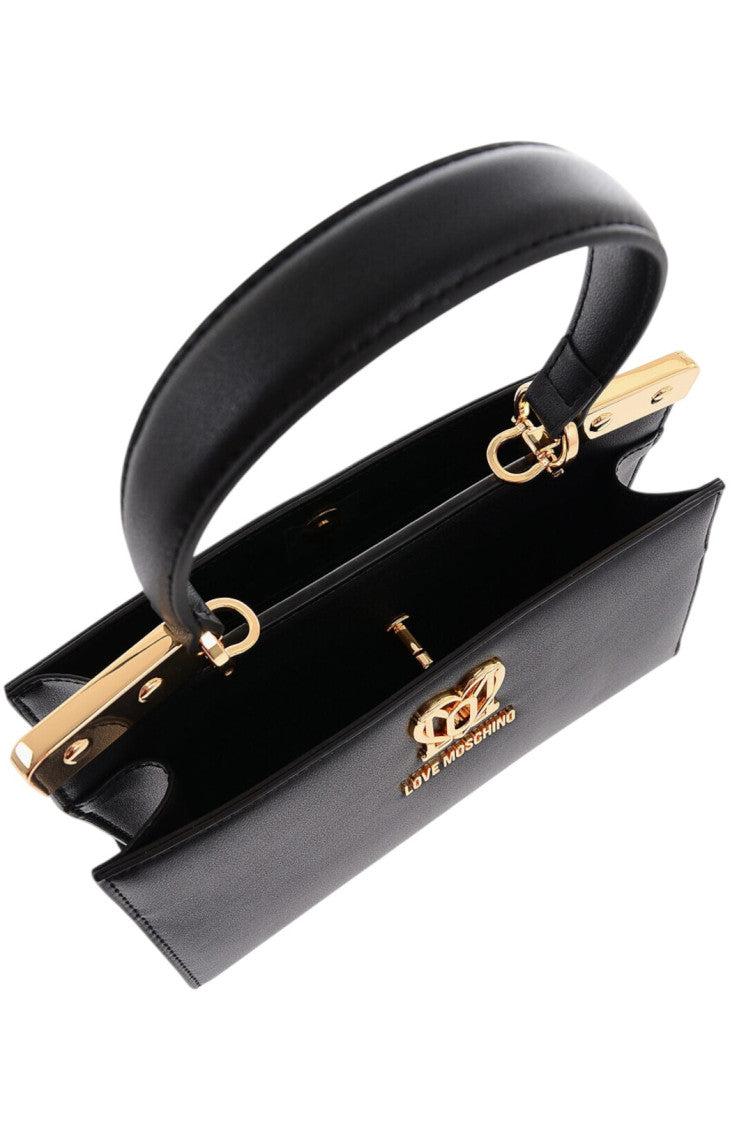 Black Logo Plaque Mini Satchel 4