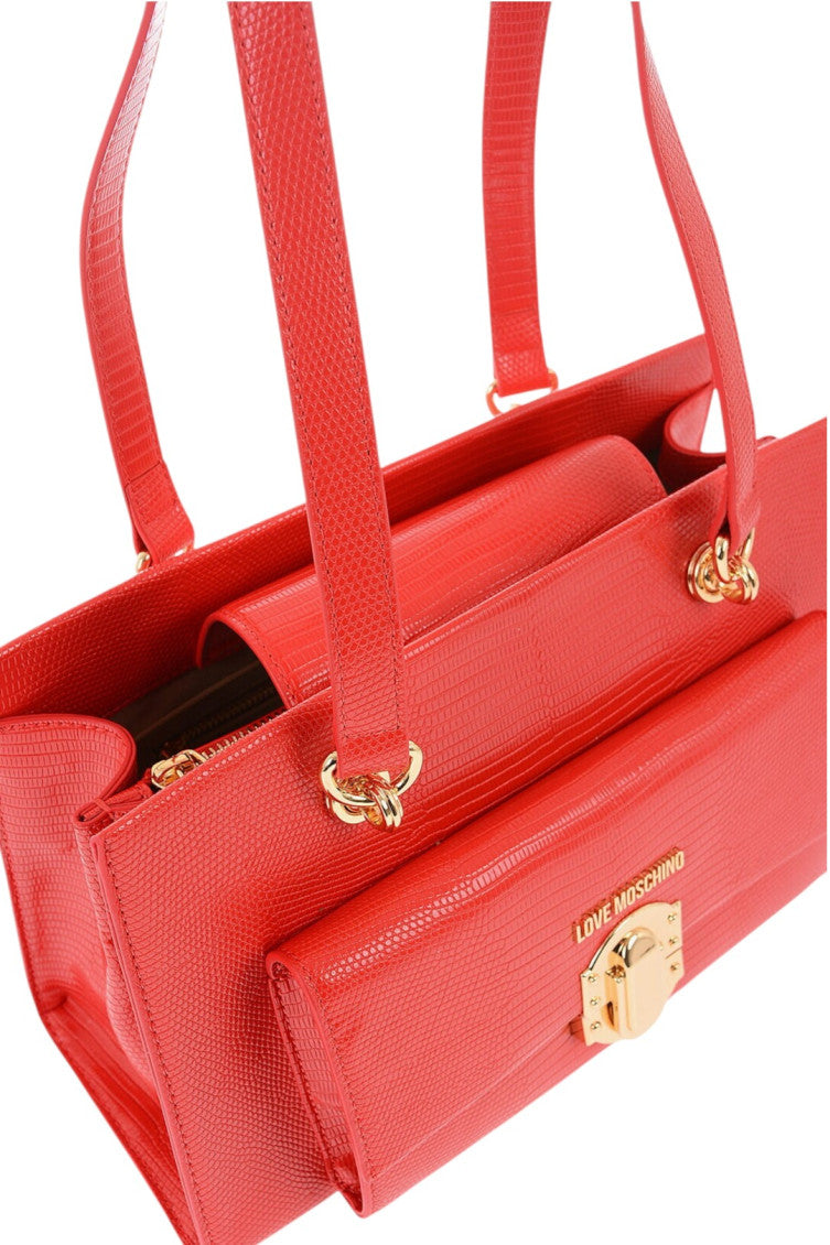 Red Logo Medium Tote 5