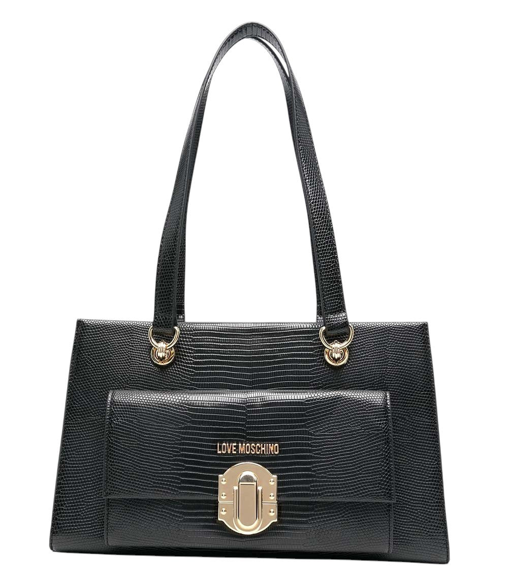 Black Logo Medium Tote 1