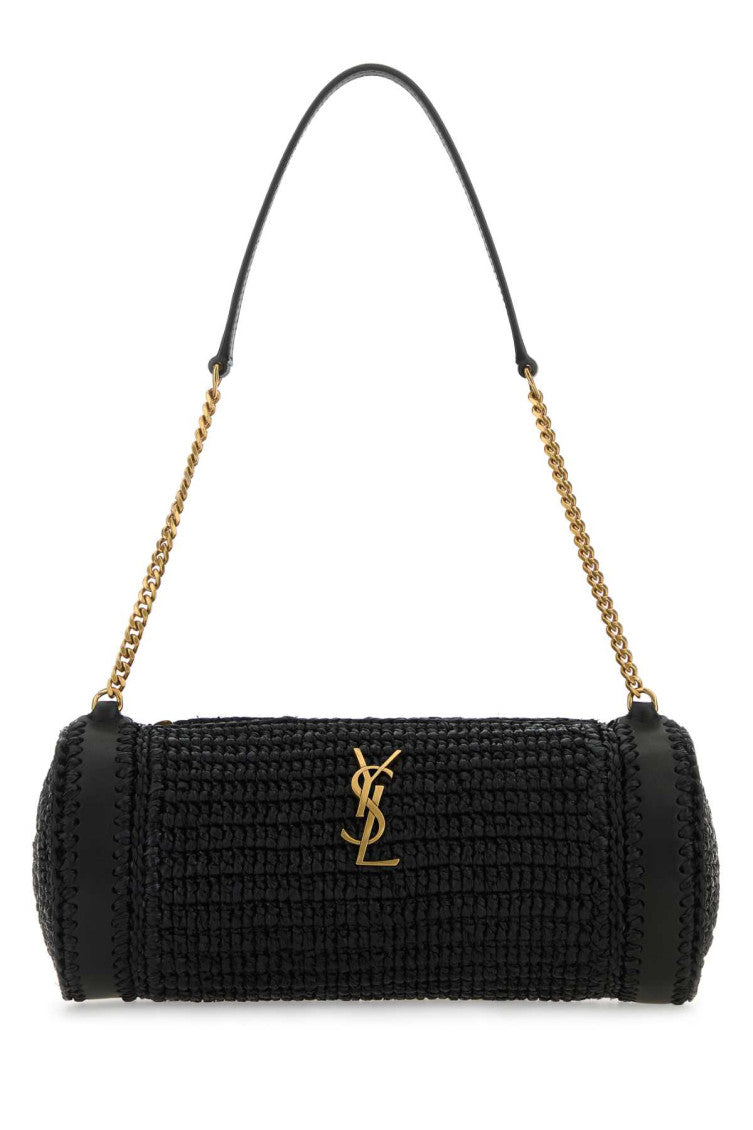 Black Small Sade Raffia Shoulder Bag 1