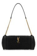 Black Small Sade Raffia Shoulder Bag 1
